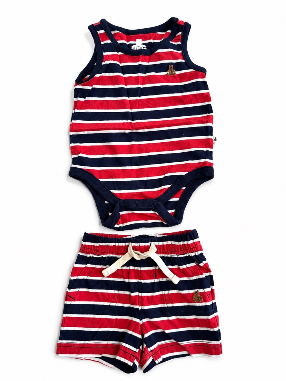 Baby GAP 0-3M Striped Bodysuit Shorts Set Like New